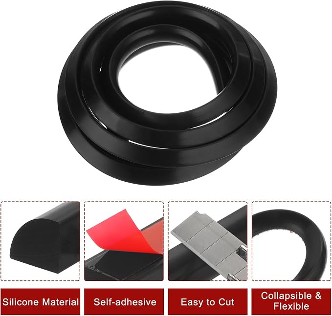 uxcell Flexible Molding Trim, 118 Inch Flexible Quarter Round Molding Silicone - Image 3