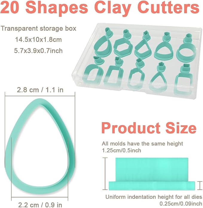 10 Sets Geometric Clay Cutters, Clay Jewelry Making Kit - Image 3