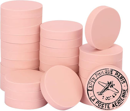 60 Pcs 2" Round Rubber Carving Blocks, Linoleum Blocks, Stamp Carving Blocks by KUKLIPJIM