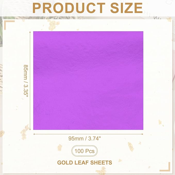 PATIKIL Gold Leaf Sheets for Art 3.7" x 3.4" - Image 2