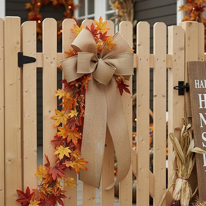 CT CRAFT LLC Burlap Fabric Wired Ribbon 4" x 20 Yards Natural Color - Image 2
