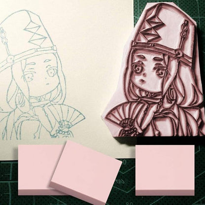 8 Pcs 2"x2" Pink Rubber Carving Blocks - Image 4
