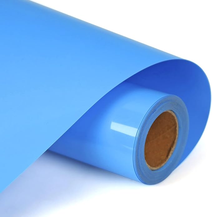 RENLITONG Sky Blue HTV Iron on Vinyl 12Inch by 10ft Roll Heat Transfer Vinyl by RENLITONG