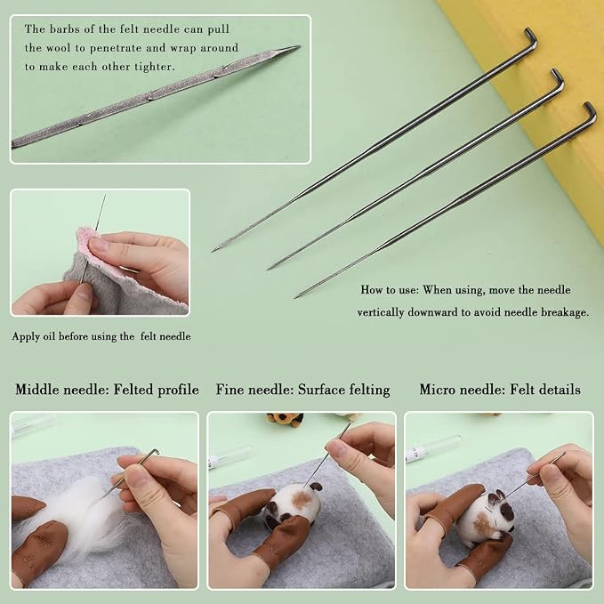 Mayboos Needle Felting Kit, 12 Pieces Doll Making Wool Needle Felting Starter - Image 5