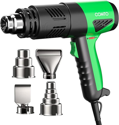 1800W Industrial Heat Gun, Fast Heating 122℉-1202℉ Variable Temperature Control by COMTO