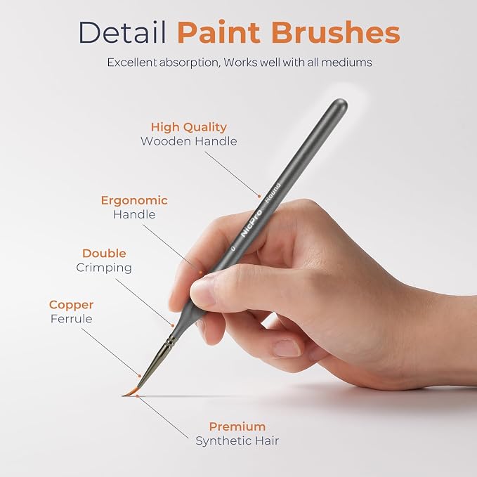 Nicpro 15 Pack Miniature Painting Set, Fine Detail Paint Brushes - Image 2