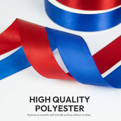 KMER LIFE 1 Inch Wide x 50 Yards Ivory Single Faced Polyester Satin Ribbon - Image 4