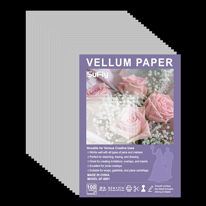 Vellum Paper 8.5 x 11 Translucent Printable, 100 Sheet（100gsm/68lb Vellum - Image 8