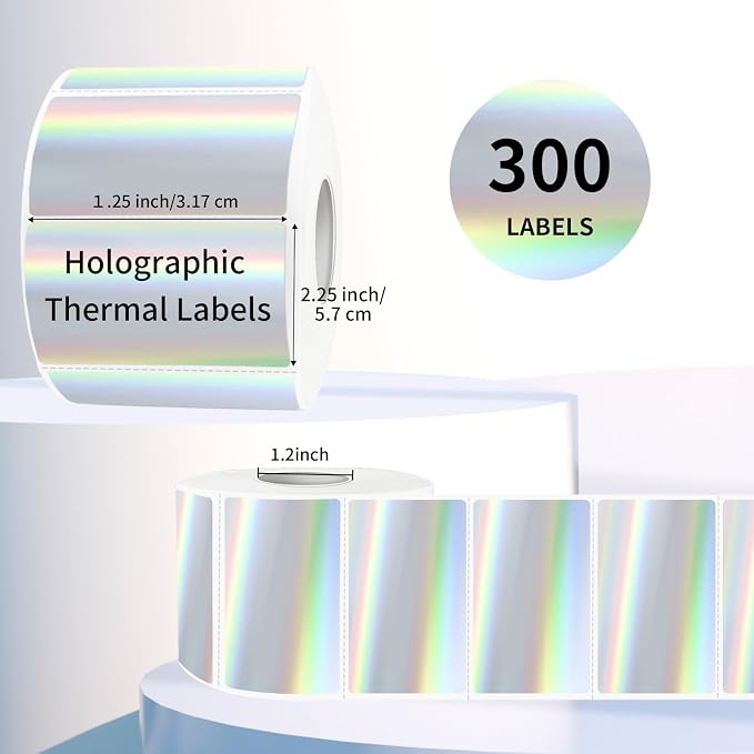 2.25"x1.25" Direct Thermal Labels, Holographic Thermal Printer Labels - Image 2