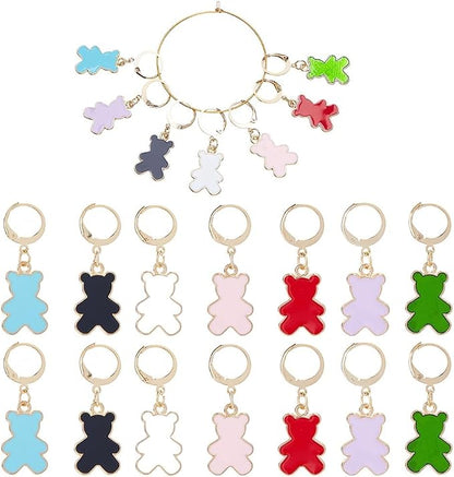 SUNNYCLUE 1 Box 14pcs Crochet Stitch Marker Stitch Markers Knitting Bear Stitch by SUNNYCLUE
