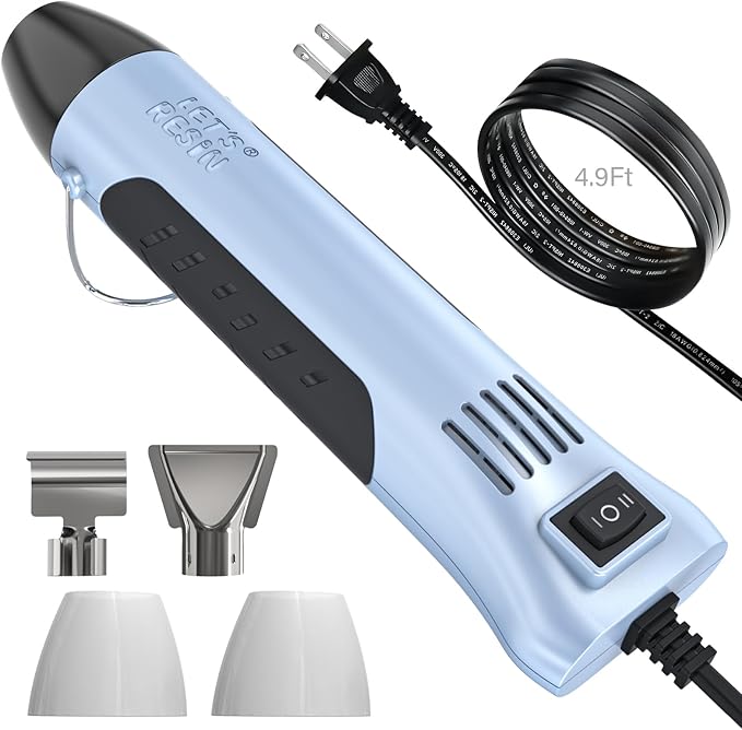 LET’S Resin Heat Gun for Crafting, 350W Fast Heat Dual Temp Hot Air Gun by LETSRESIN
