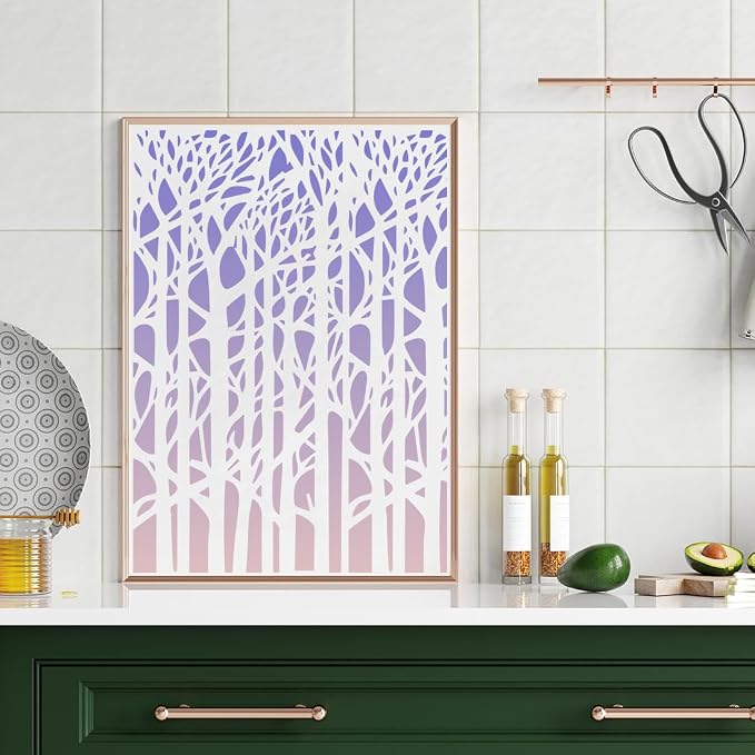 Stencils for Crafts Reusable Texture Stencils Background Stencil Leaf Floral - Image 3