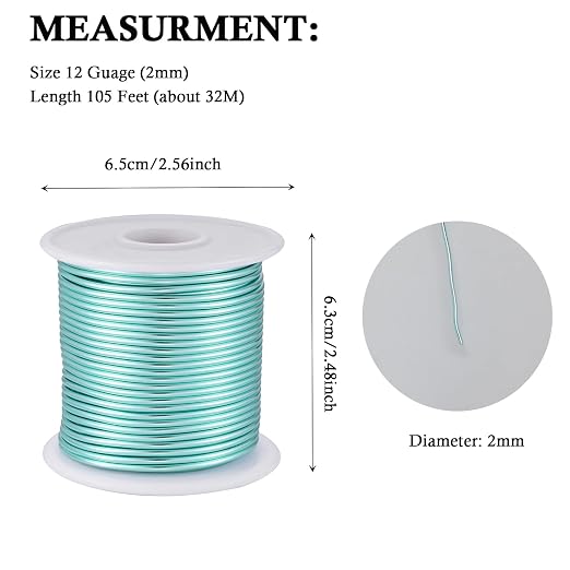 12 Gauge Ice Blue Aluminum Craft Wire - Image 3