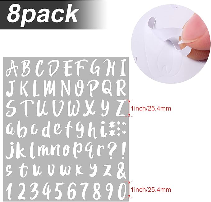 Outus 576 Pieces 8 Sheets Letters Stickers Self Adhesive Vinyl Letter Alphabet - Image 2