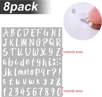 Outus 576 Pieces 8 Sheets Letters Stickers Self Adhesive Vinyl Letter Alphabet - Image 2