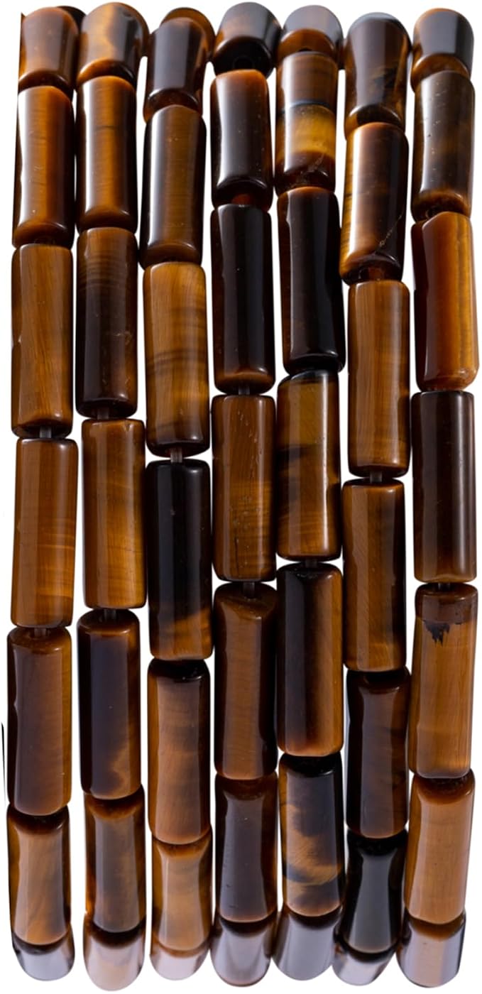 Natural Yellow Tiger Eye Cylinder Tube Beads 4x13mm 38cm/str Loose Semi by nusgnirps