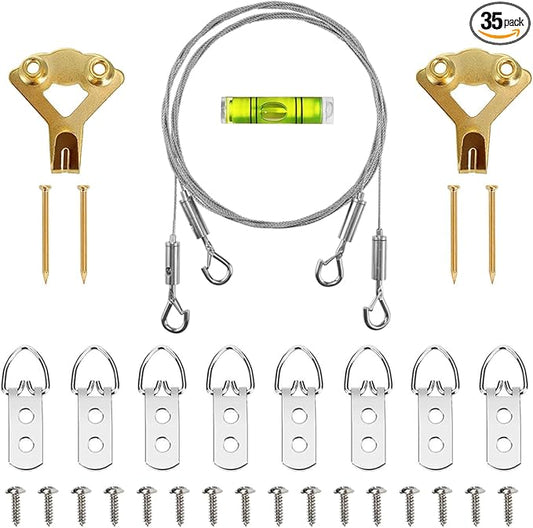 SDTC Tech Adjustable Picture Hanging Wire Kit 2m x 1.5mm Stainless Steel Wire by SDTCTech