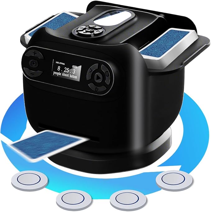 2025 Automatic Card Shuffler and Dealer Machine, 2-in-1 Smart 360°Rotating Card by Unknown