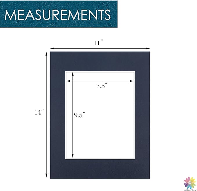 Mat Board Center, 11x14 for 8x10 Dignity Blue Color Mats - Image 2