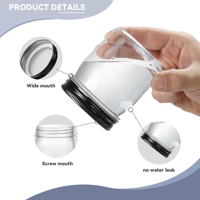 novelinks 8 oz Clear Plastic Jars - Image 3