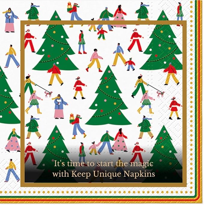 20-ct 13x13 Christmas Paper Decoupage Napkins, 3-Ply Servilletas Tissue Napkin - Image 3