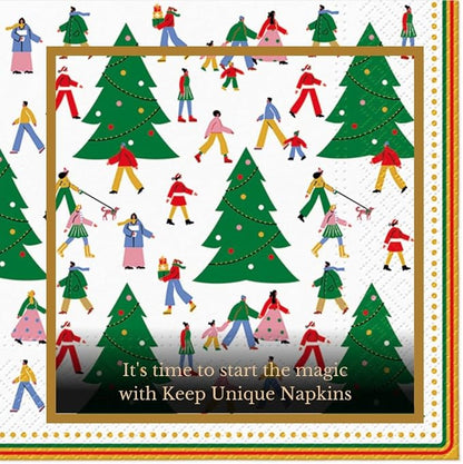 20-ct 13x13 Christmas Paper Decoupage Napkins, 3-Ply Servilletas Tissue Napkin - Image 3