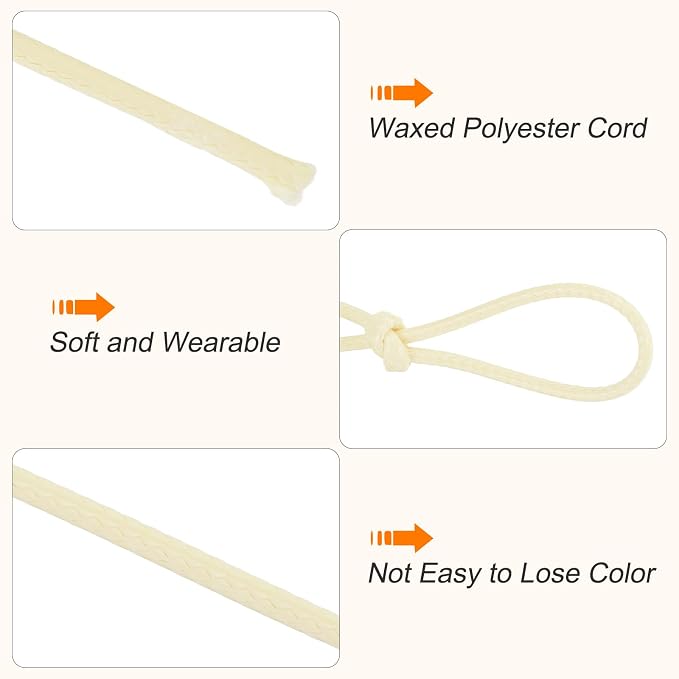 MECCANIXITY Waxed Cord 0.5mm Waxed Polyester Cord 175 Yard Wax String - Image 3