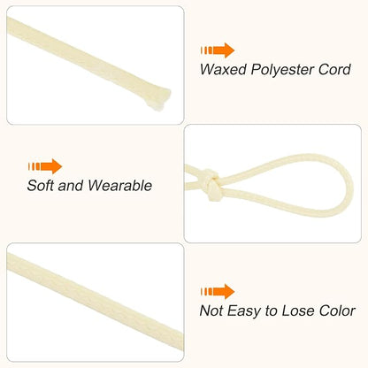 MECCANIXITY Waxed Cord 0.5mm Waxed Polyester Cord 175 Yard Wax String - Image 3
