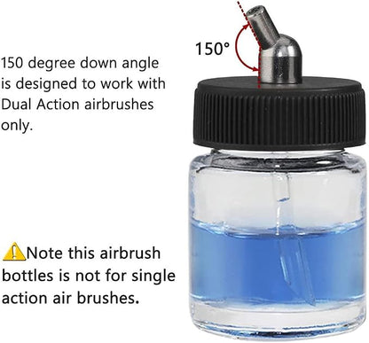 ABEST New 10PCS Airbrush Air Brush Glass Bottle Jar 22CC / Standard Suction Lid - Image 2