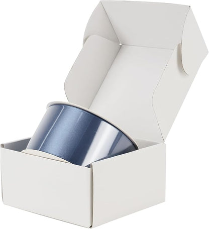 HUIHUANG Smoke Blue Ribbon 2 inch Wide Double-Faced Blue Satin Ribbon - Image 7