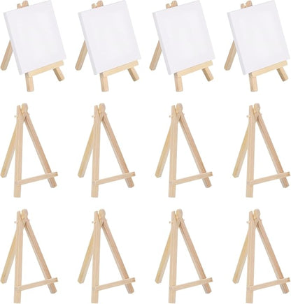 MECCANIXITY Mini Wood Display Easels, 6.3"x3.5"A-Frame Painting Tabletop Easels by MECCANIXITY