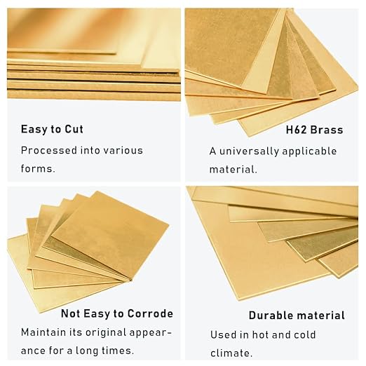 18 Gauge Brass Sheet，H62 Brass Plates Metal 0.039" Thickness x 3.9" Width x - Image 3