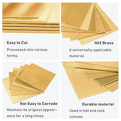 18 Gauge Brass Sheet，H62 Brass Plates Metal 0.039" Thickness x 3.9" Width x - Image 3