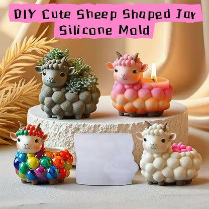 Animal Resin Molds Silicone 3D Cute Sheep Epoxy Resin Plaster Candle Holder Wax - Image 2