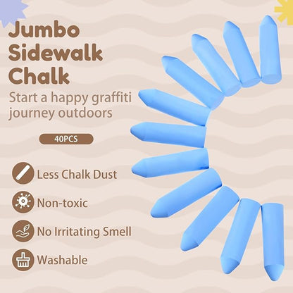 Fulmoon 40 Pcs Jumbo Sidewalk Chalk - Image 6