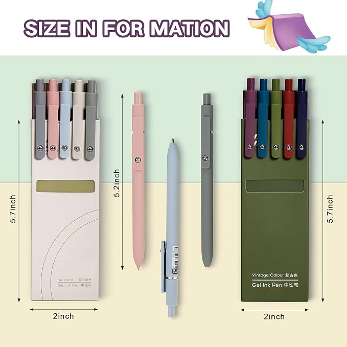 10Pcs Quick Dry Ink Pens, Retractable Gel Ink Pens, Fine Point Rolling Ball Gel - Image 2