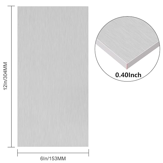 6061 T651 Aluminum Sheet Metal 6 x 12 x 0.40 Inch Flat Plain Aluminum Plate - Image 2