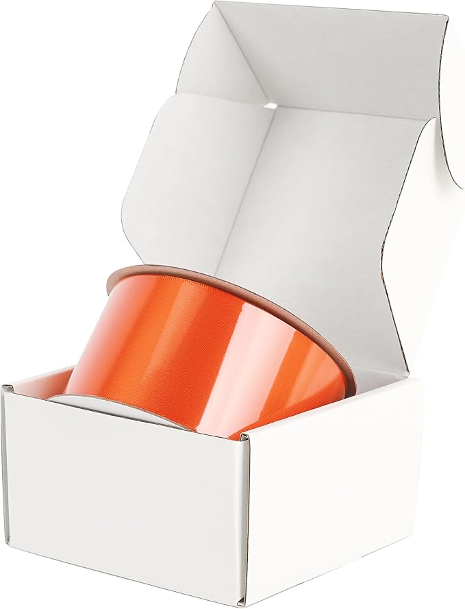 HUIHUANG Orange Satin Ribbon 2 inch Wide Double Faced Satin Ribbon Orange Ribbon - Image 7