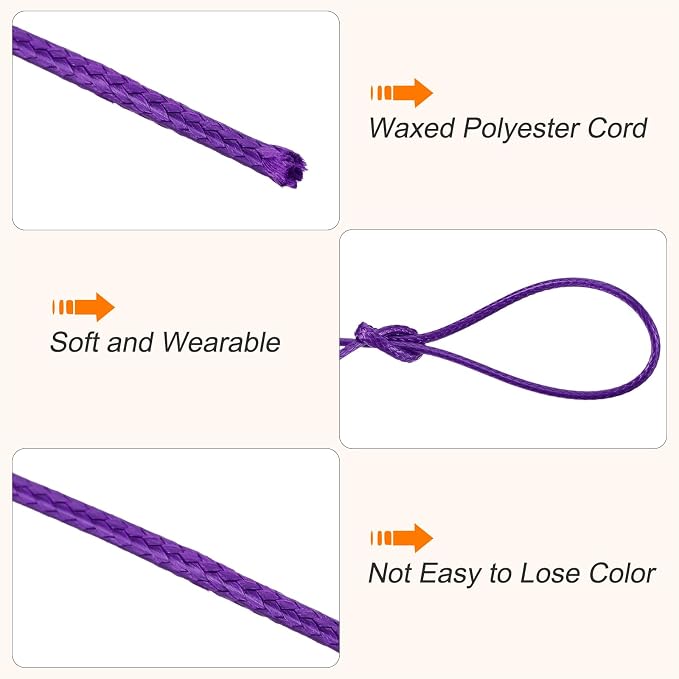 MECCANIXITY Waxed Cord 0.8mm Waxed Polyester Cord 175 Yard Wax String - Image 3