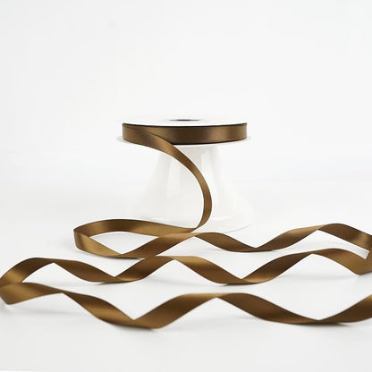 HUIHUANG Brown Satin Ribbon 1/2 inch Continuous 50 Yards Double-Faced Satin - Image 6