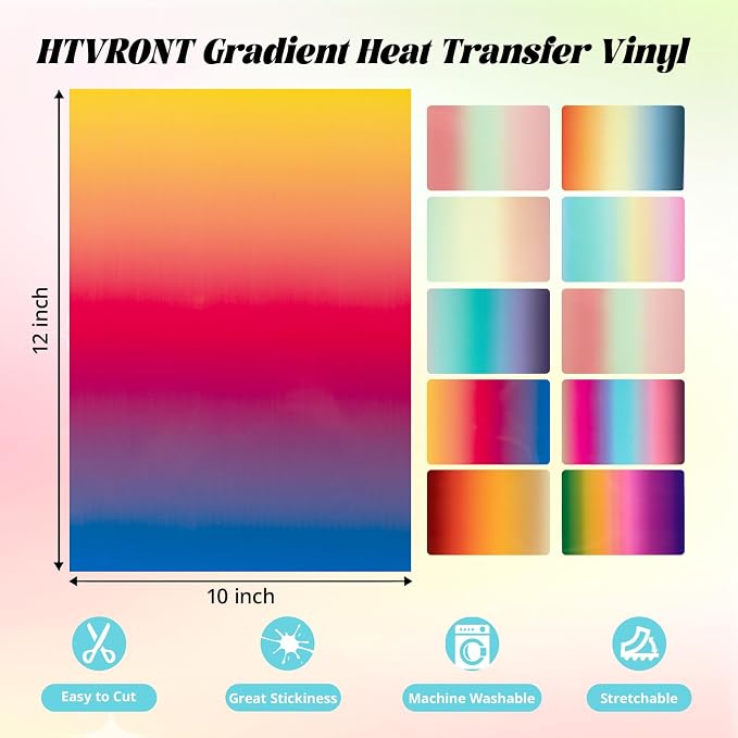 HTVRONT Gradient Heat Transfer Vinyl - Image 2