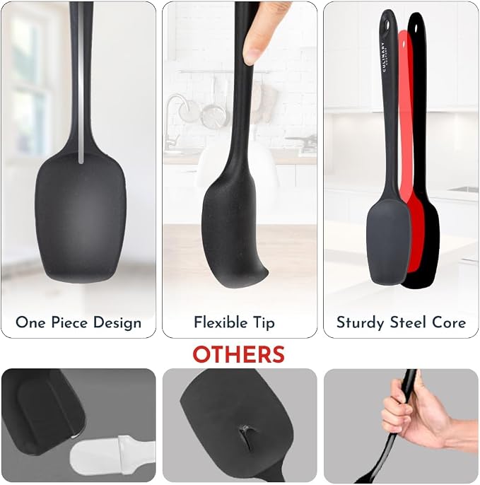 Culinary Couture 4-Piece Black Baking Spatula Set - Image 3
