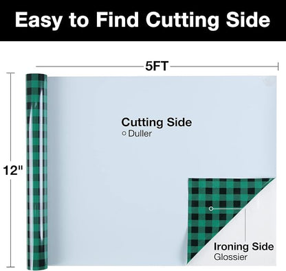TORC Green Black Buffalo Plaid HTV Vinyl 12 inch x 5 ft, Check Heat Transfer - Image 2
