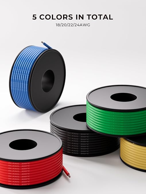 24 AWG Silicone Wire Kit 150FT, 24 Gauge Stranded Tinned Copper Wire Spool - Image 4