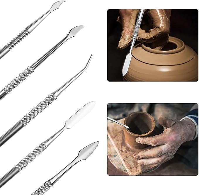 TOVOT 10PCS Stainless Steel Clay Sculpting Tools Metal Sculpting Tools - Image 5