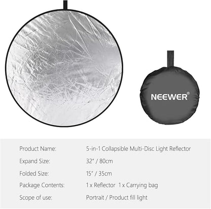 NEEWER 32-Inch 80CM Portable 5 in 1 Translucent, and Black Collapsible Round - Image 8