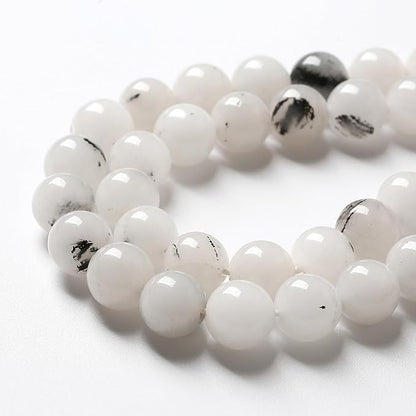 90pcs 4mm Natural Black Rutilated Quartz Crystal Jade Stone Beads - Image 4