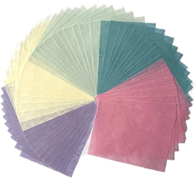 50 Sheets A4 Natural Fiber Mulberry Tree Mulberry Paper Sheets Art Tissue Washi by RATREE888
