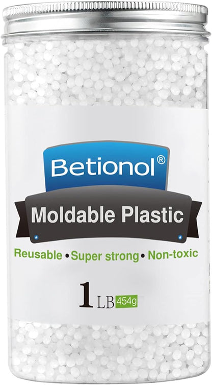Betionol Moldable Plastic Clay, 1Lb/16oz White Modeling Clay Thermoplastic Beads by BetionolLife
