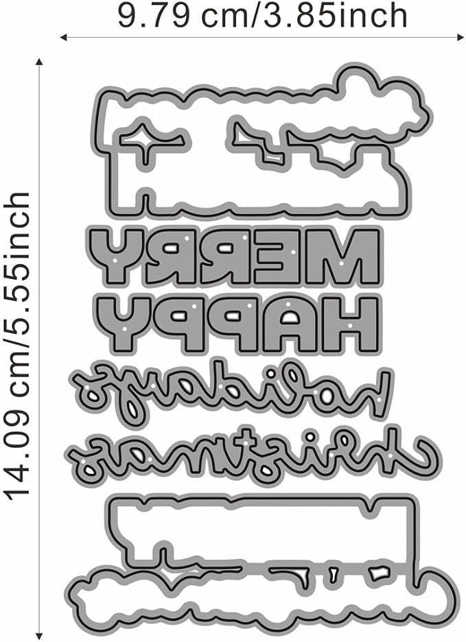 Metal Cutting Dies DIY Merry Christams Embossing Stencil Template Scrapbooking - Image 3